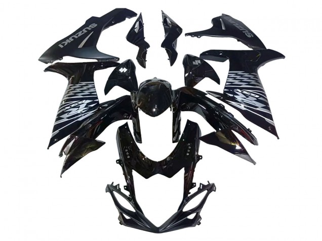 Carenados Moto Suzuki GSXR 600/750 2011-2024 - Negro Brillante Plata Asequibles