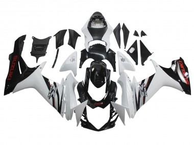 Carenados Moto Suzuki GSXR 600/750 2011-2024 - Blanco Negro Brillante Asequibles