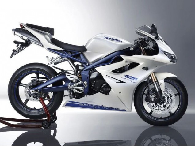 Carenados Moto Triumph Daytona 675 2006-2008 - Blanco Azul Asequibles