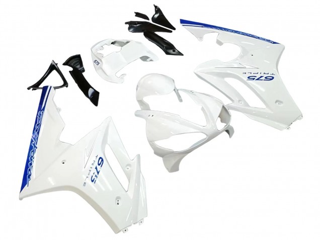 Carenados Moto Triumph Daytona 675 2006-2008 - Blanco Azul Asequibles