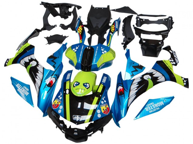 Carenados Moto Yamaha YZF R1 2015-2019 - Azul Verde Negro Tiburón Asequibles
