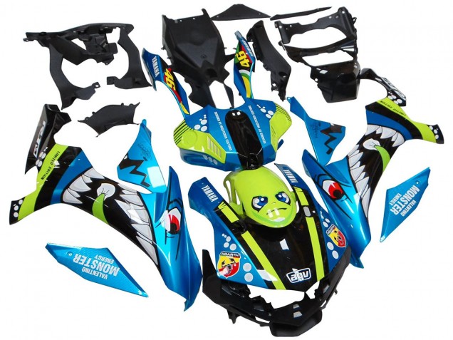 Carenados Moto Yamaha YZF R1 2015-2019 - Azul Verde Negro Tiburón Asequibles
