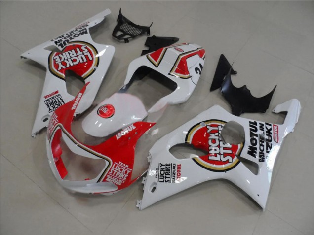 Carenados Moto Suzuki GSXR 1000 2000-2002 - Blanco Rojo Lucky Strike Asequibles