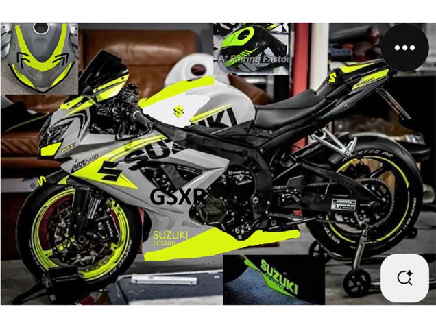 Carenados Moto Suzuki GSXR 750 2004-2005 - Gris Lemon Verde Negro Asequibles