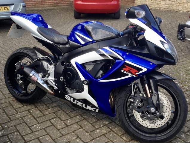 Carenados Moto Suzuki GSXR 750 2006-2007 - Blanco Azul Negro Raya Asequibles